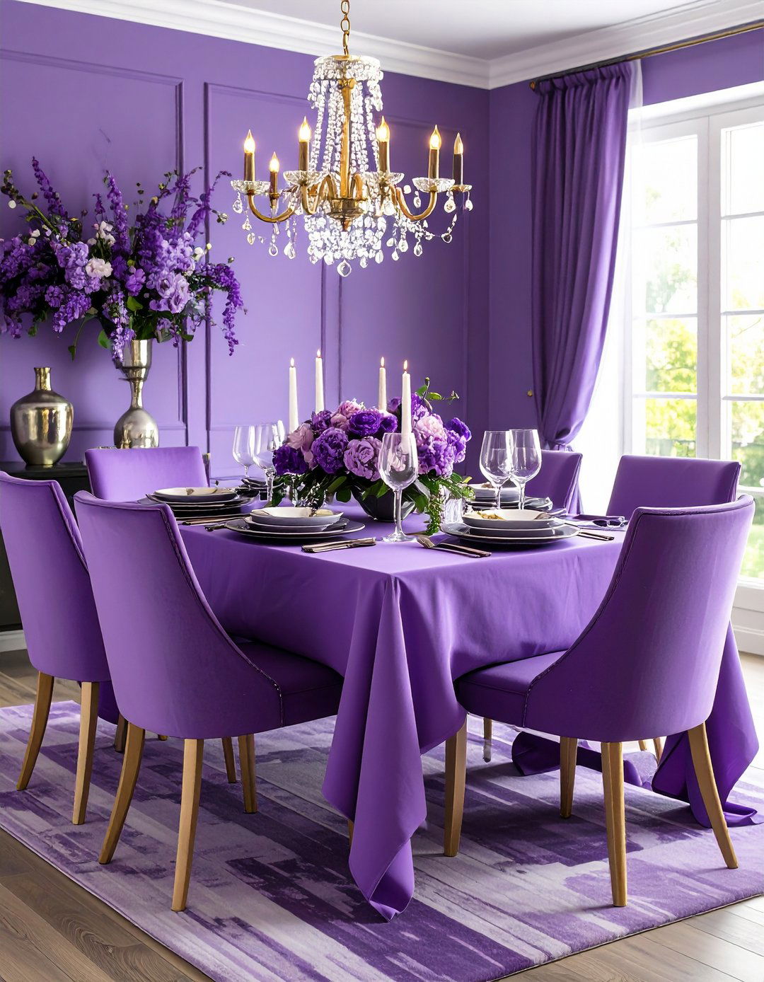 Mixed Purple Shade Dining Room Palette - 24 Purple Dining Room Ideas
