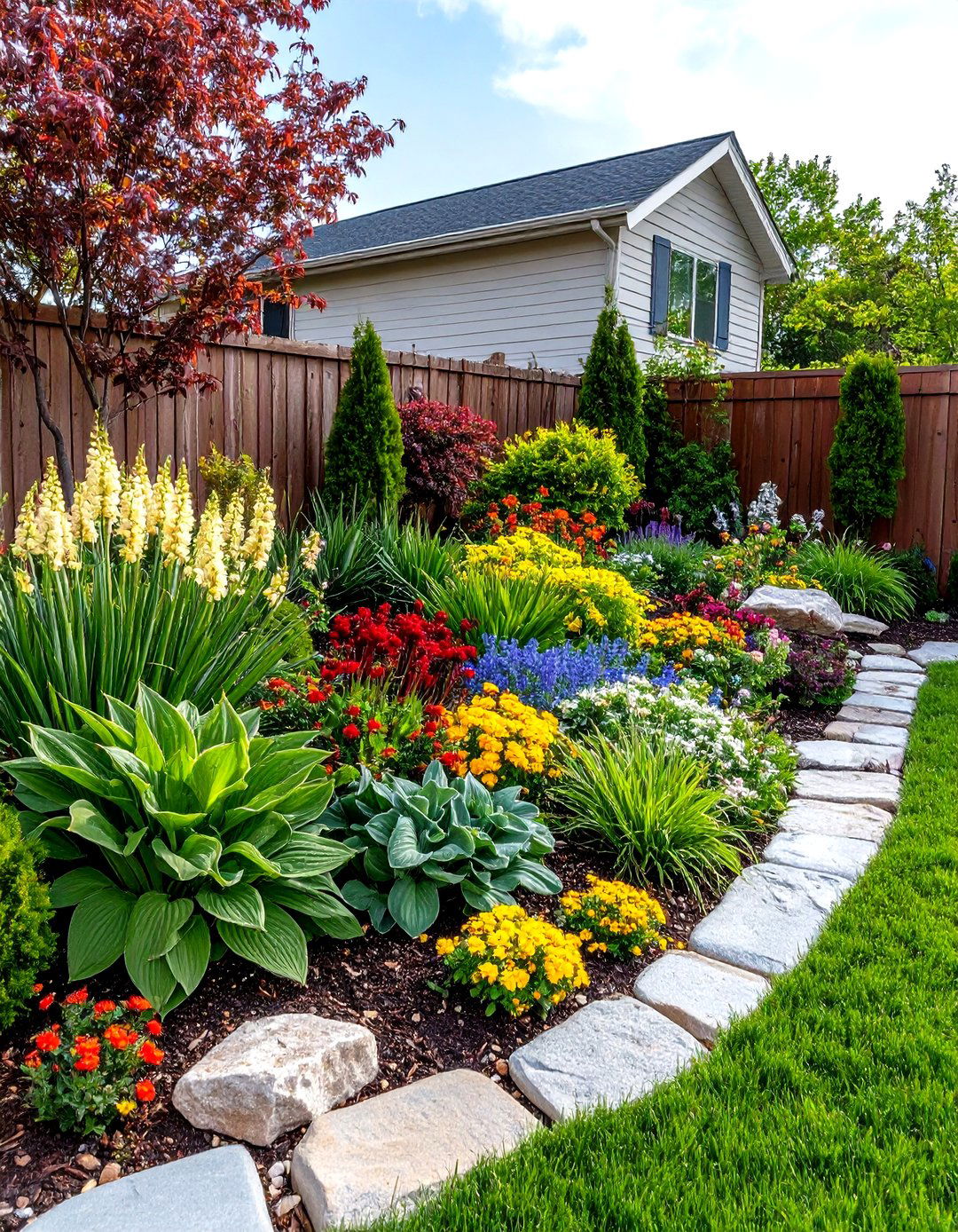Mixed Texture Combination Garden - 24 Front Yard Texas Flower Bed Ideas