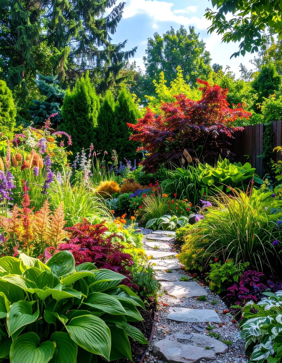 Mixed Texture Foliage Combinations - 24 Shade Garden Design Ideas