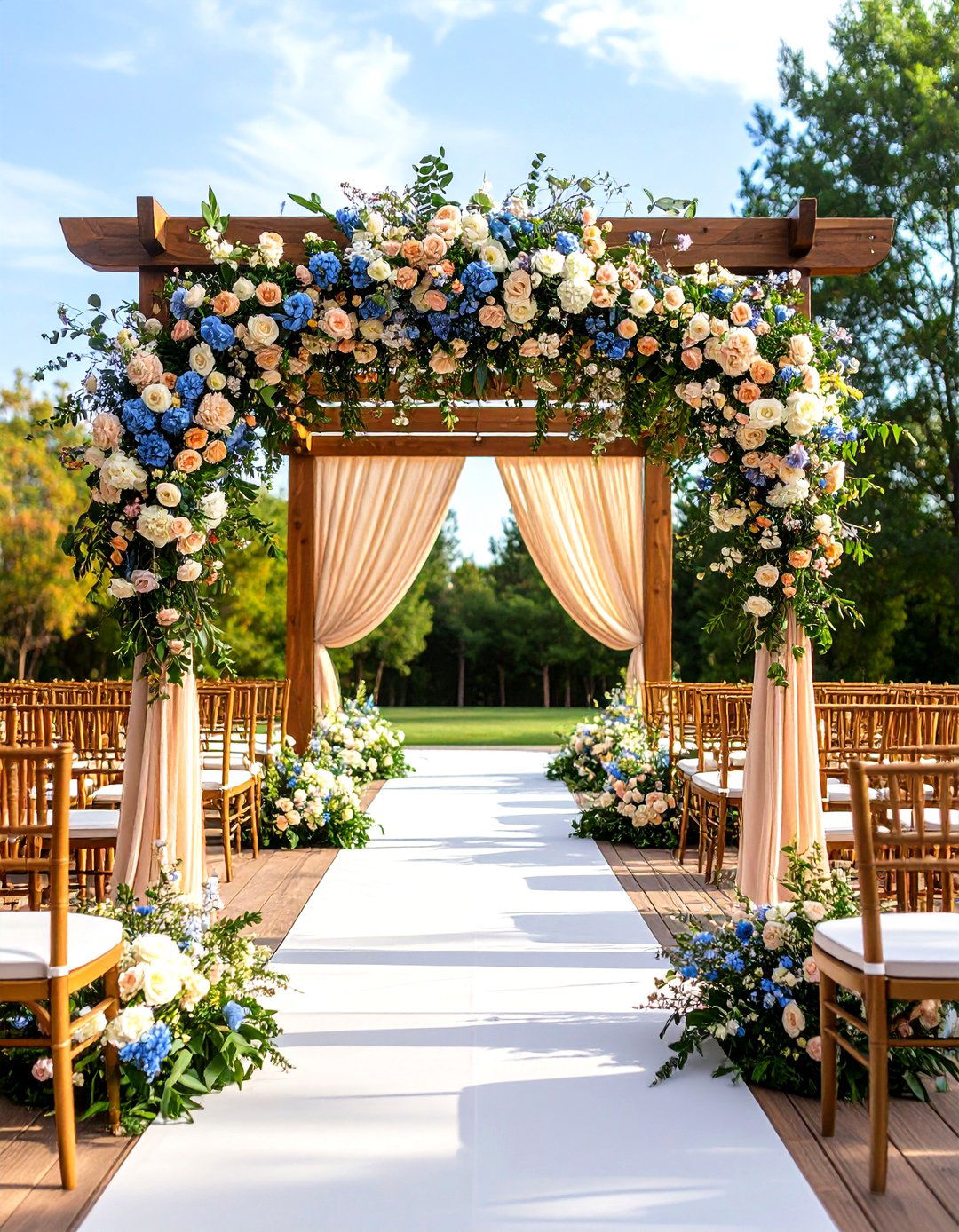 Mixed Texture Wedding Arch - 24 Wedding Arch Ideas