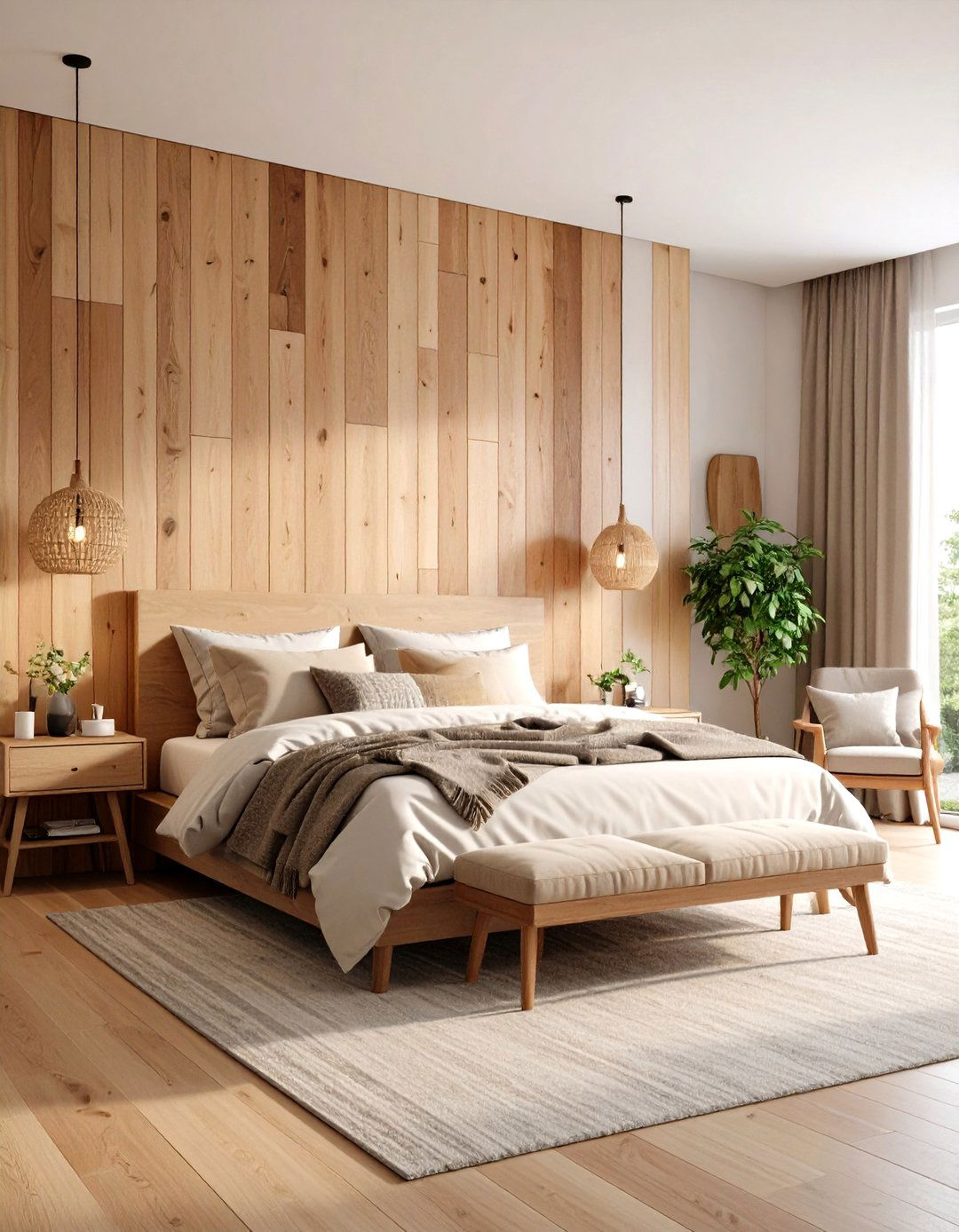 Mixed Width Plank Accent Wall - 24 Wood Accent Wall Ideas