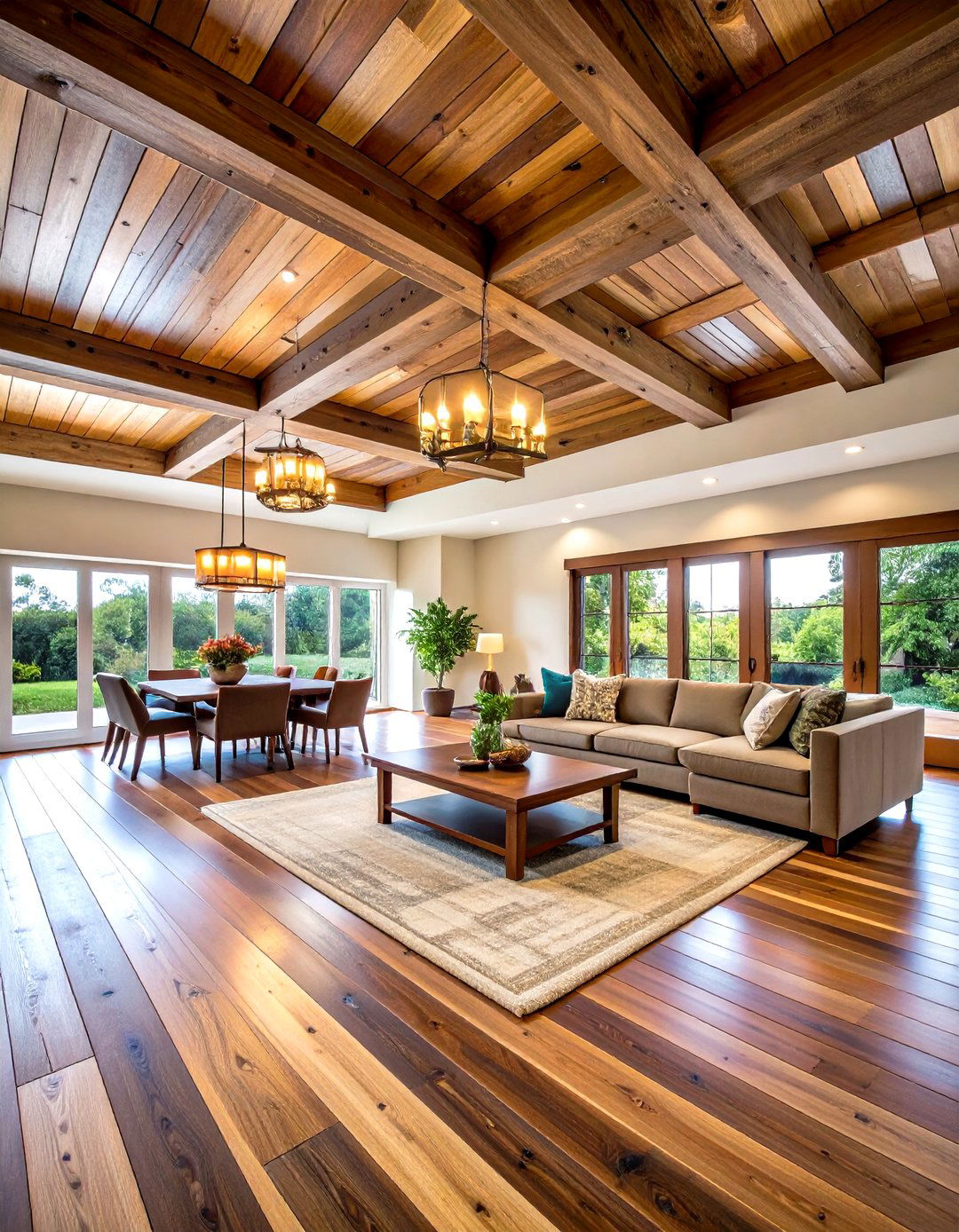 Mixed Wood Species Ceiling Planks - 24 Rustic Ceiling Ideas