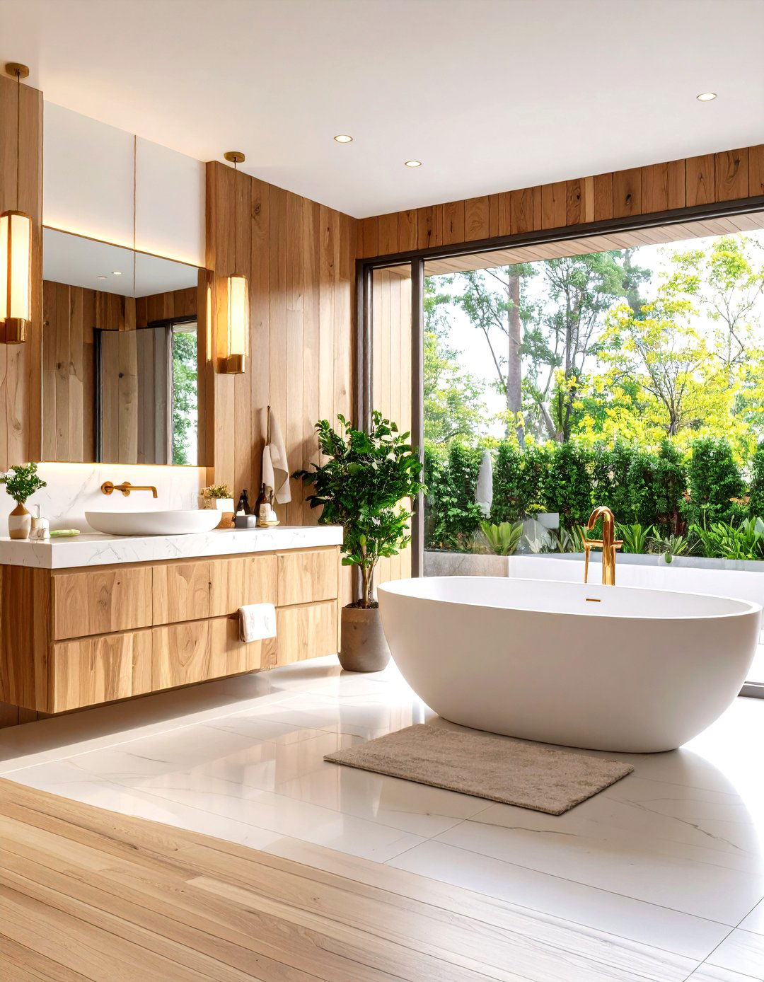 Mixed Wood Tone Shiplap Bathroom Richness - 24 shiplap bathroom ideas
