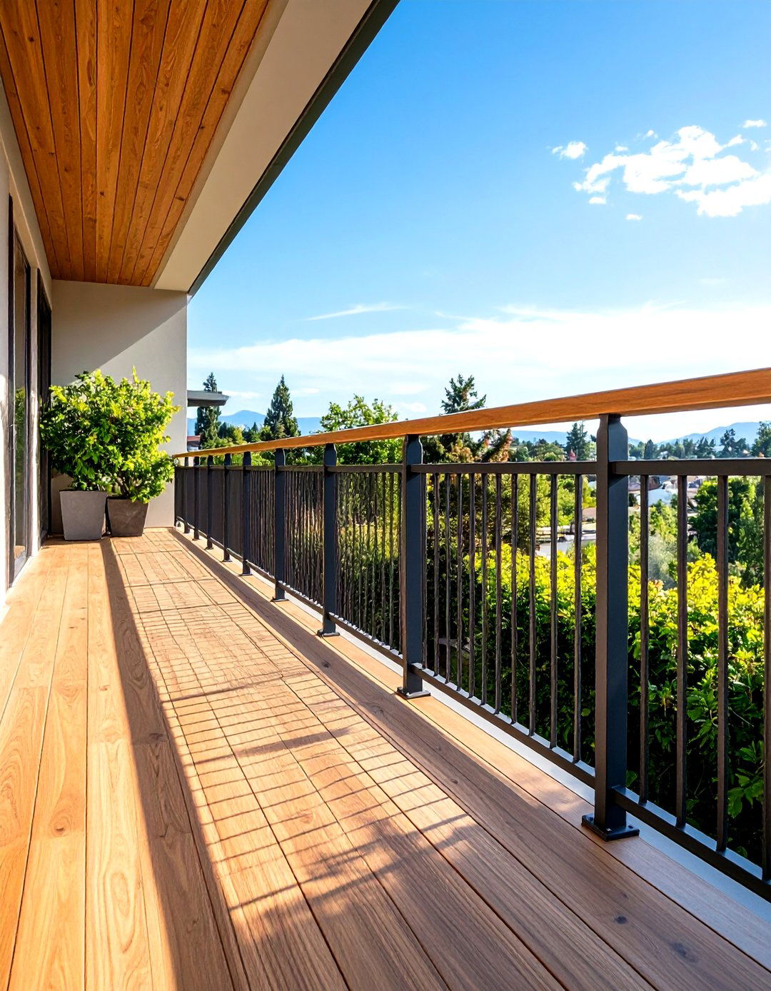 Mixed Wood and Metal Combination Railings - 24 Balcony Railing Design Ideas