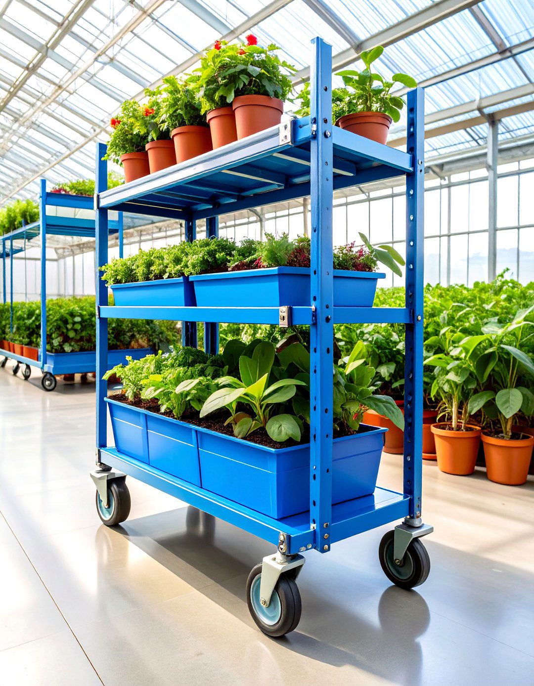 Mobile Rolling Cart Shelving Systems - 24 Greenhouse Shelving Ideas