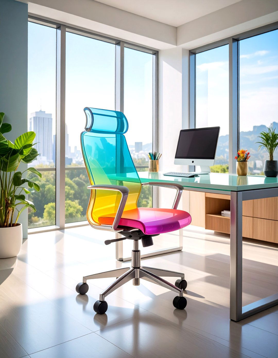 Modern Acrylic Desk Chair - 24 Bedroom Chair Ideas