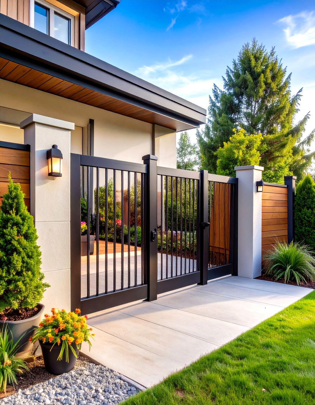Modern Aluminum Frame Gate System - 24 Deck Gate Ideas