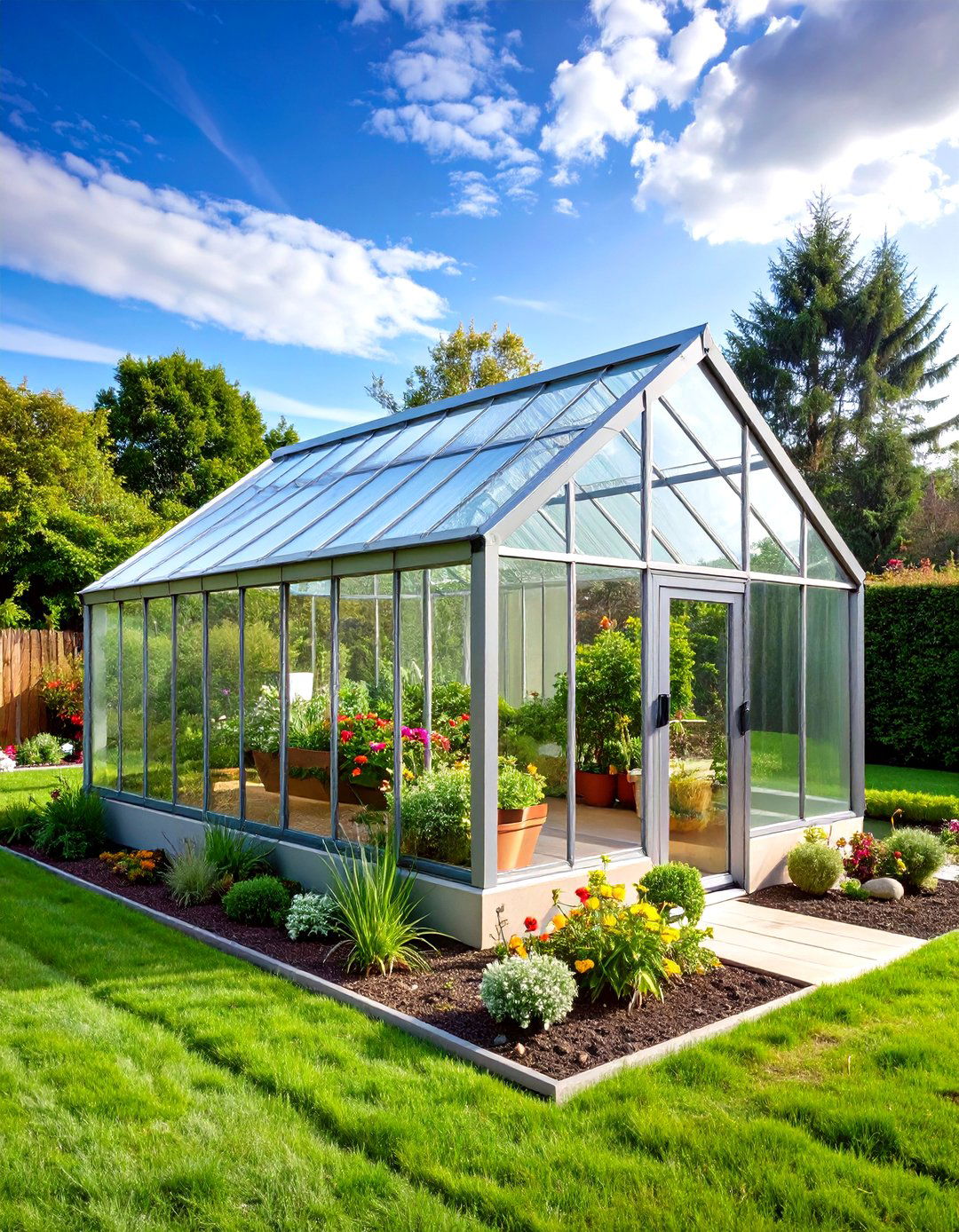 Modern Aluminum Frame Greenhouse with Polycarbonate Panels - 24 Greenhouse Ideas