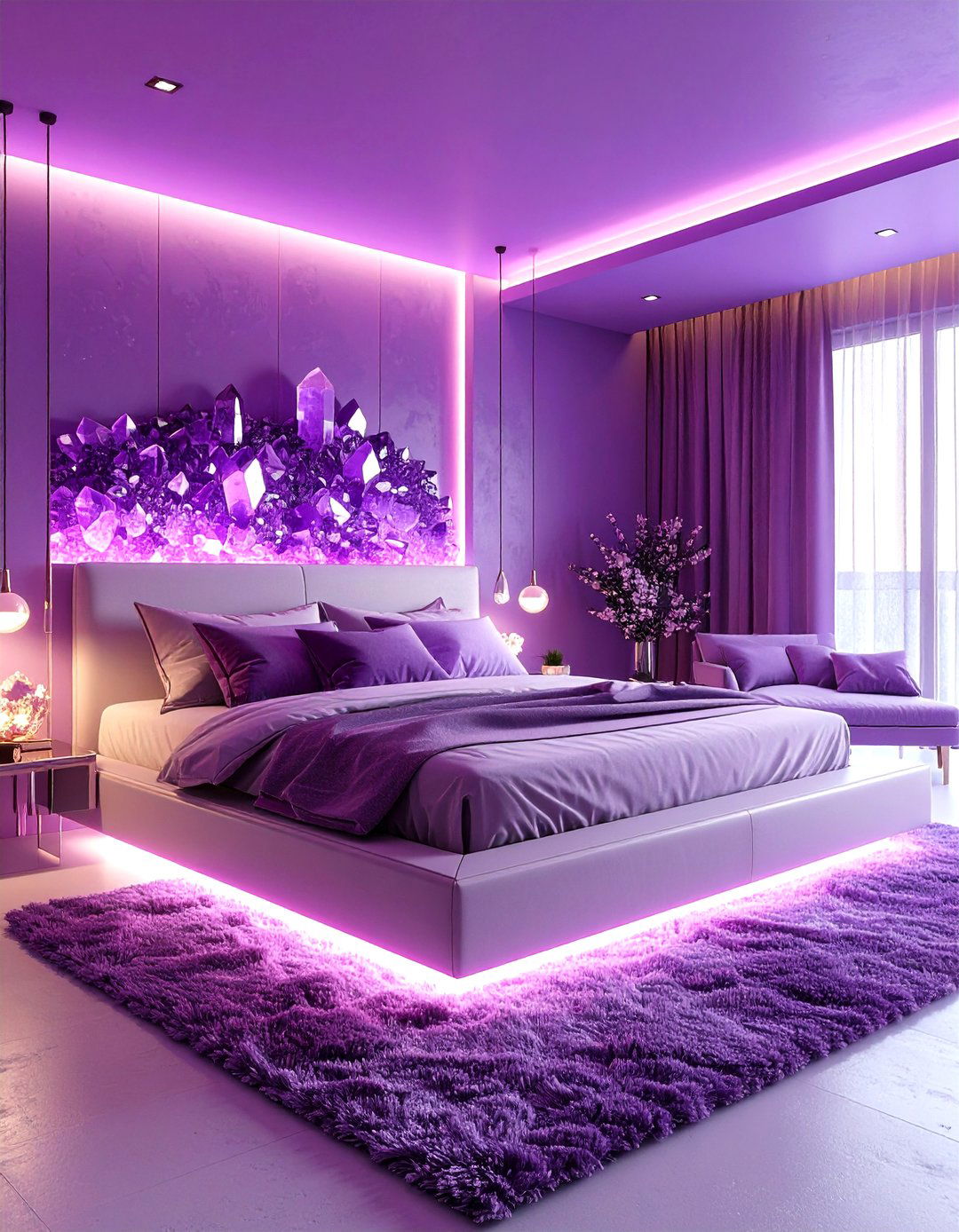 Modern Amethyst Bedroom Design - 24 Purple Bedroom Ideas