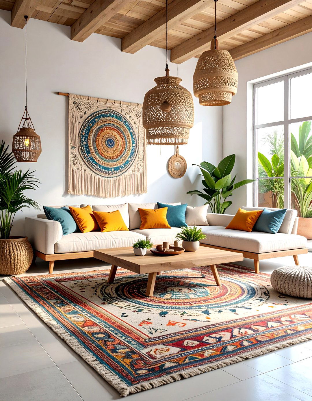 Modern Art Contemporary Mix - 24 Colorful Boho Living Room Ideas