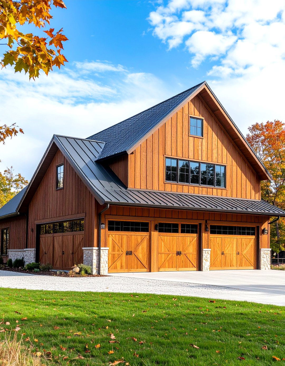 Modern Barn Brown Metal with Cream Fiber Cement