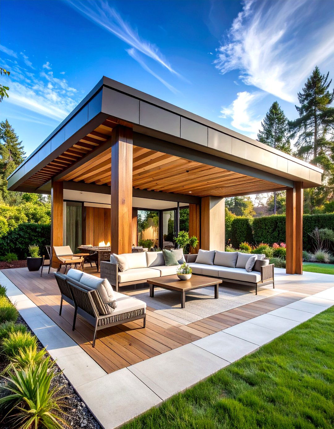 Modern Bellavue Pavilion with Engineered Design - 24 Outdoor Pavilion Ideas