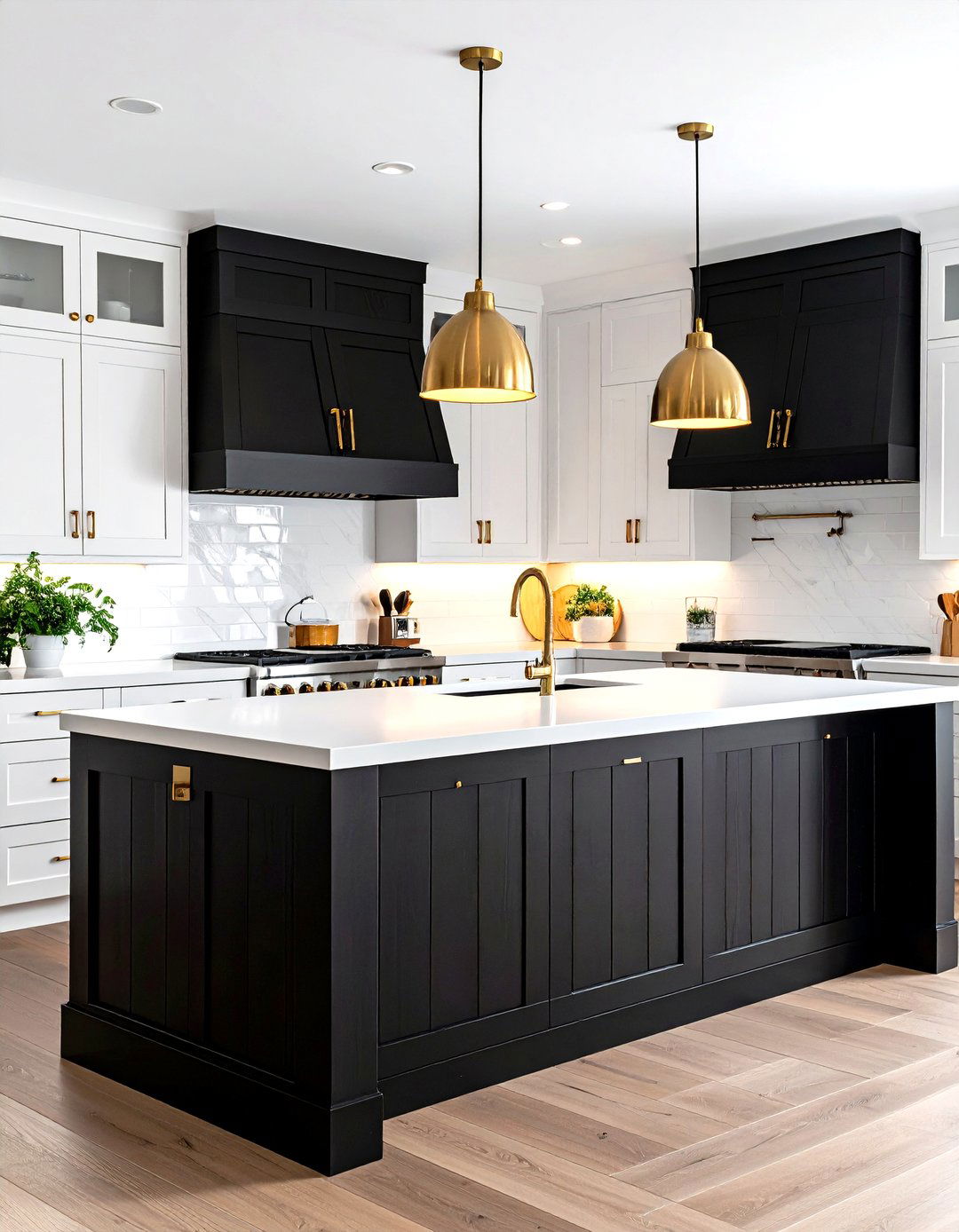 Modern Black Shiplap Statement Island
