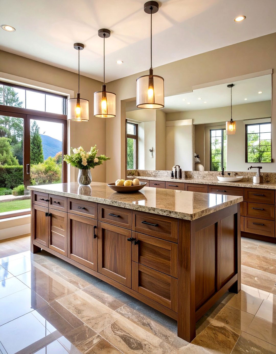 Modern Brown Granite Vanity Islands - 24 Brown Granite Bathroom Ideas