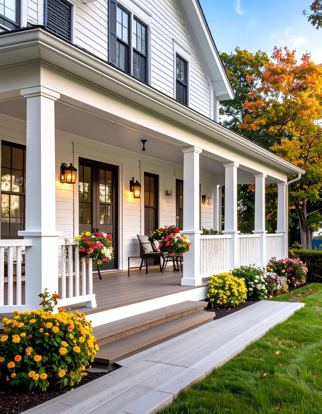 Modern Cable Railing Porch - 24 Small Cape Cod Front Porch Ideas
