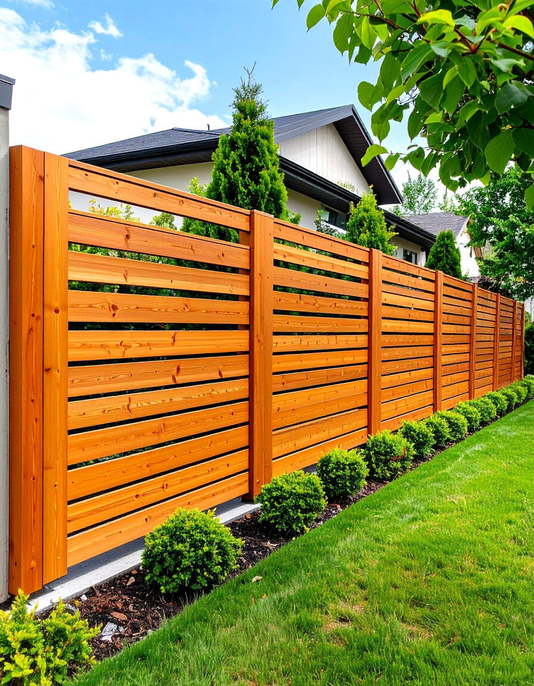 Modern Cedar Horizontal Slat Fencing - 24 Cedar Fence Ideas
