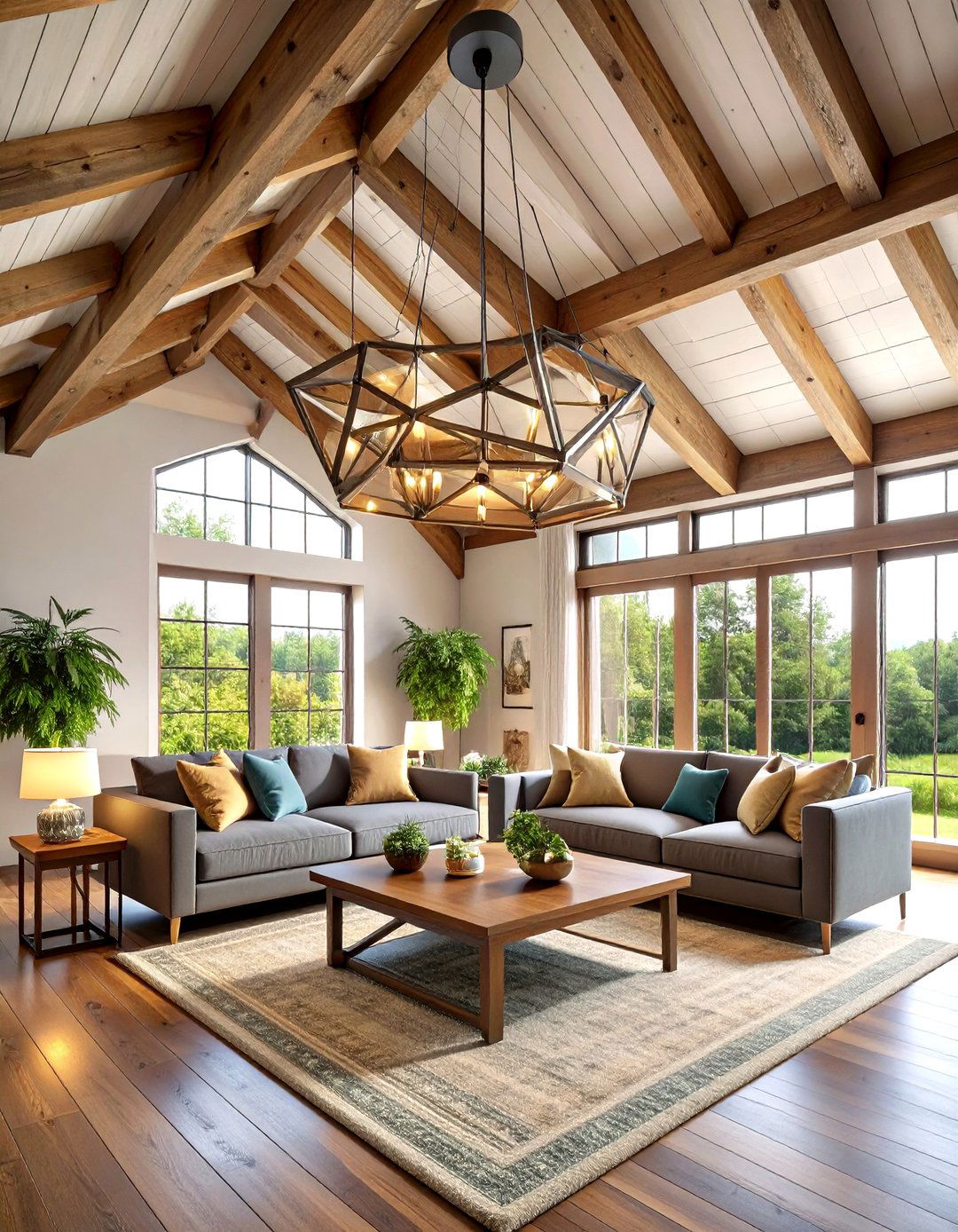 Modern Chandelier Statement Lighting - 24 Vaulted Ceiling Lighting Ideas