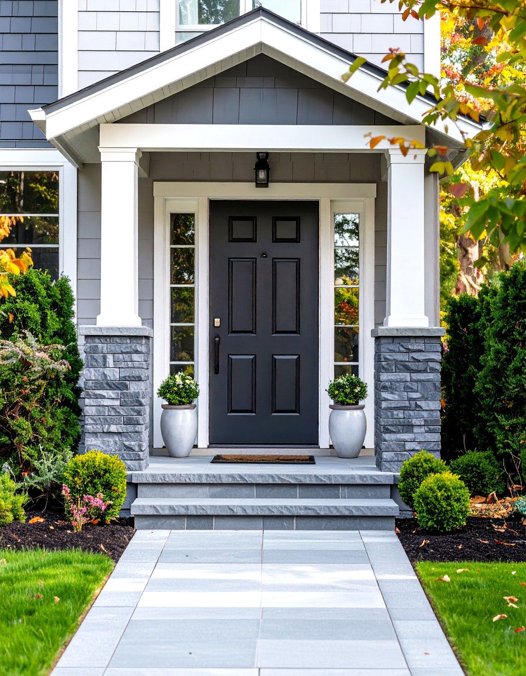 Modern Charcoal Gray Front Door - 24 Front Door Color Ideas