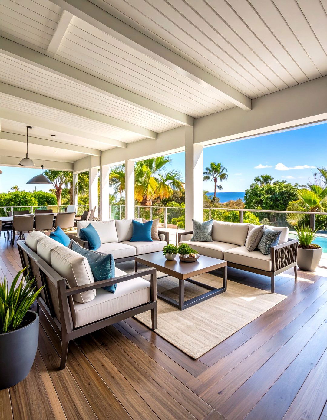 Modern Coastal Lanai with Clean Lines - 24 Lanai Porch Ideas