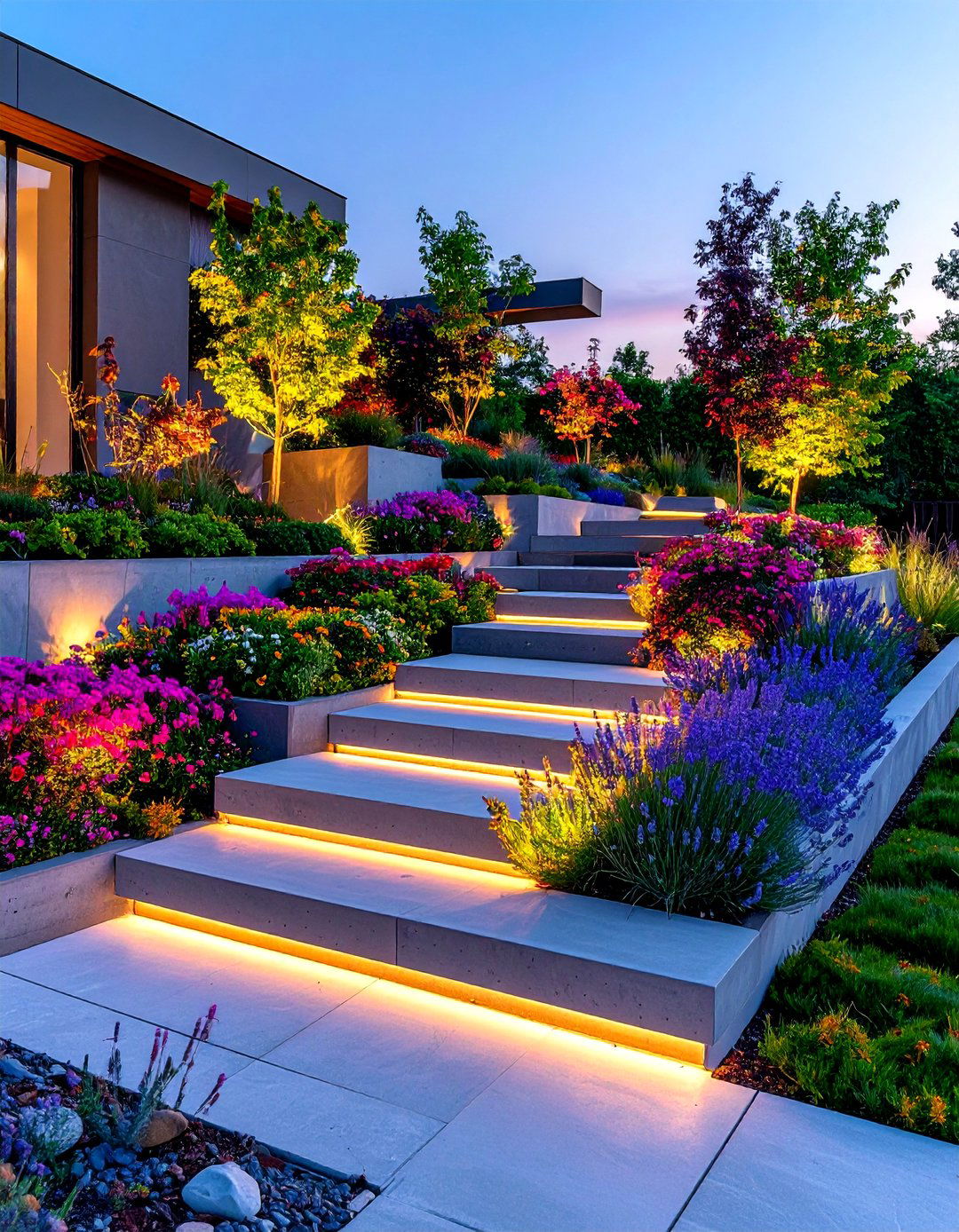 Modern Concrete Block Systems - 24 Terraced Garden Ideas
