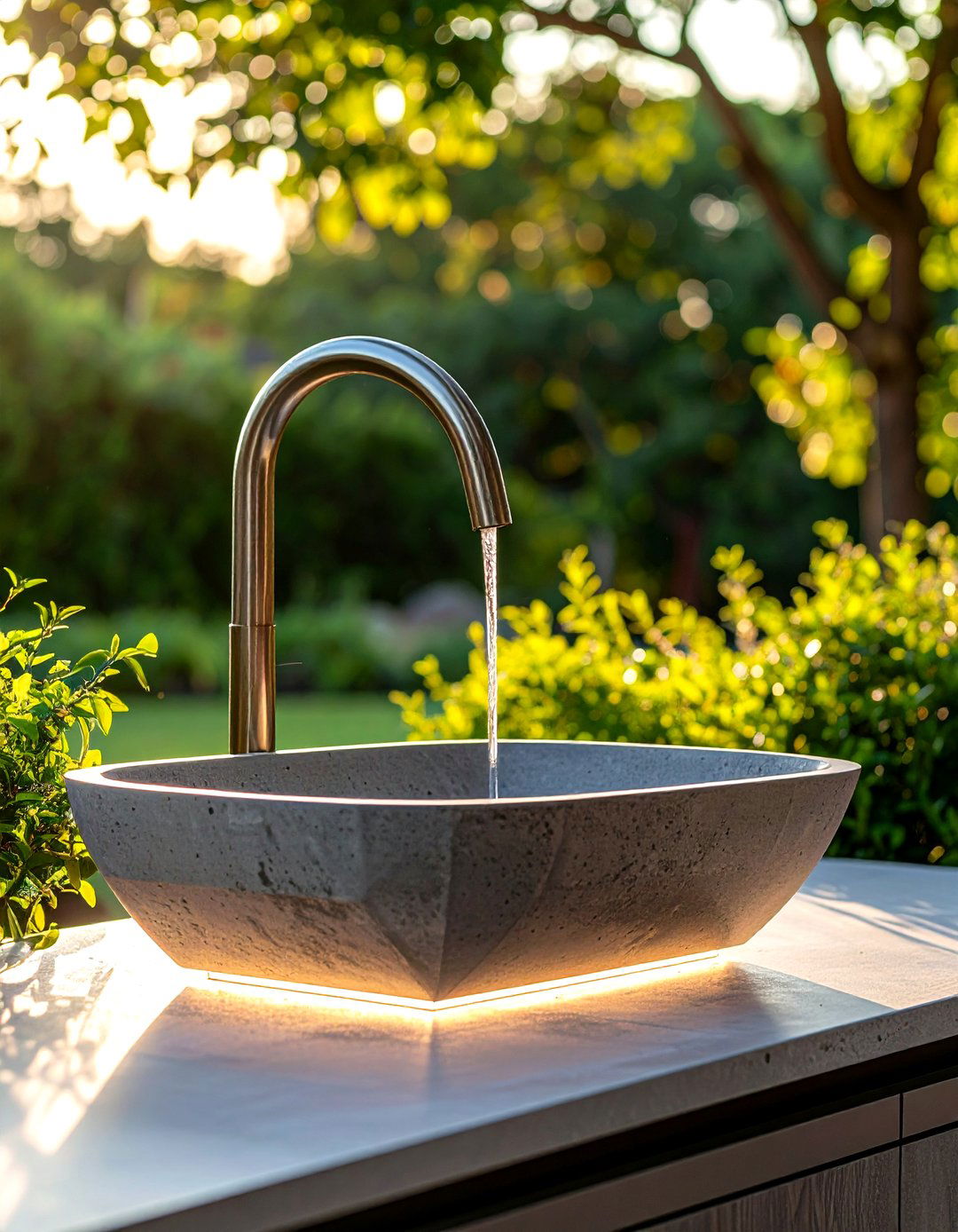 Modern Concrete Vessel Sink - 24 outdoor sink ideas