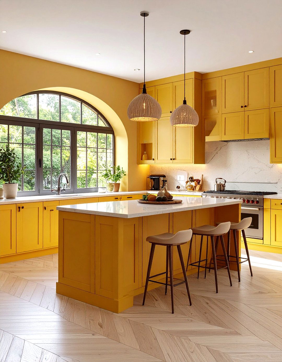 Modern Cozy Kitchen with Curved Design Elements - 24 Cozy Kitchen Ideas
