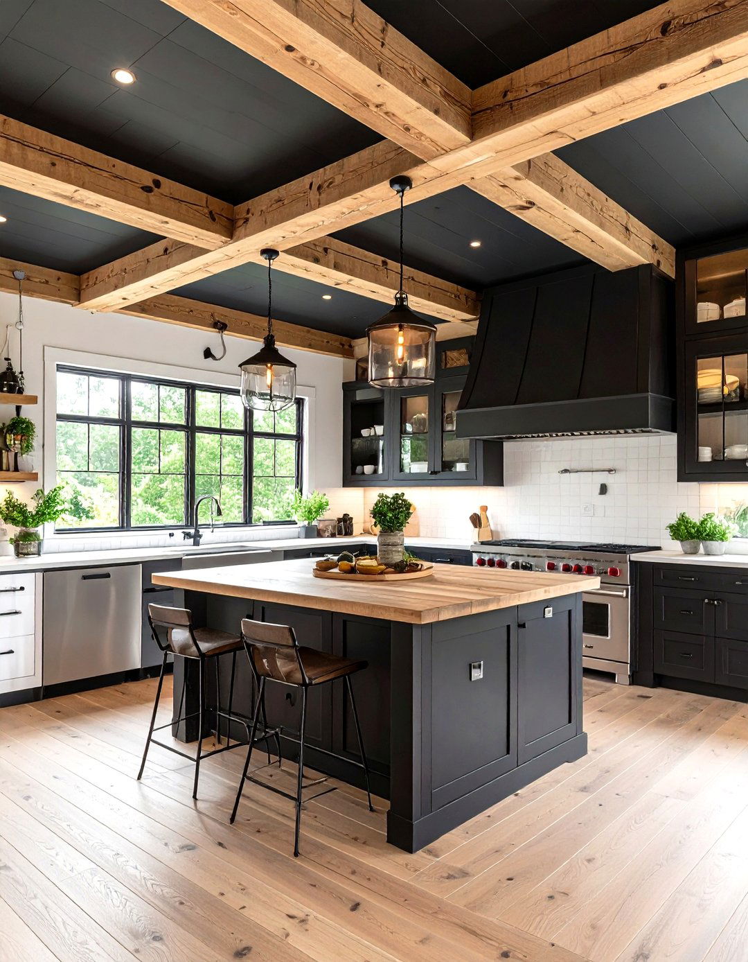 Modern Farmhouse Black Ceiling Style - 24 Black Ceiling Design Ideas