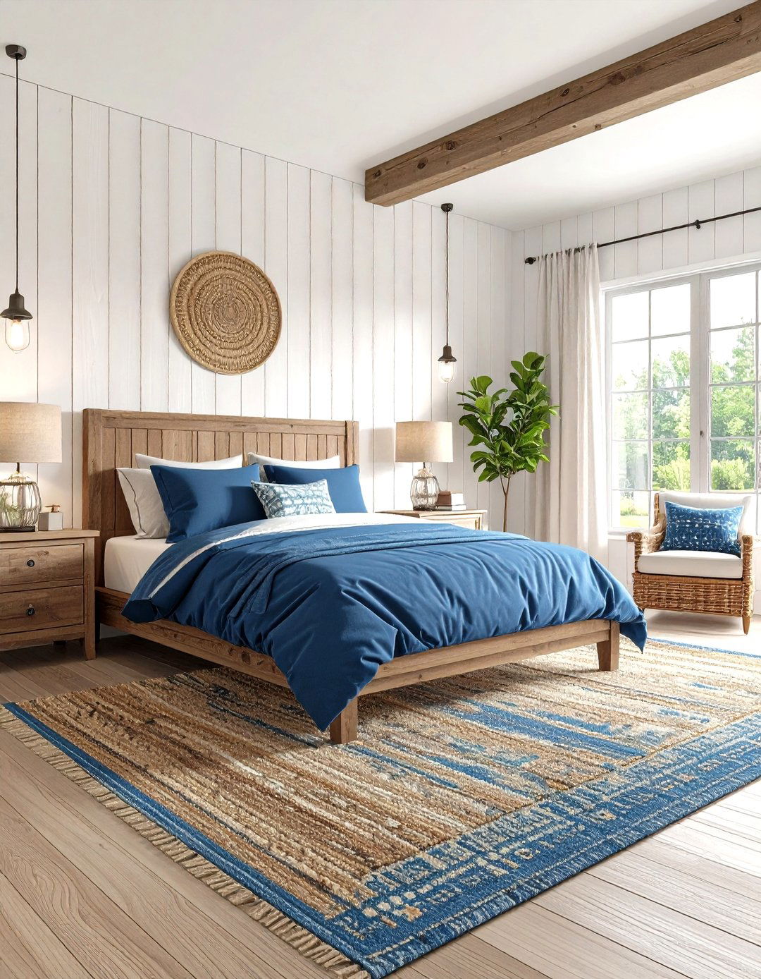 Modern Farmhouse Blue Beige Comfort - 24 blue and beige bedroom ideas