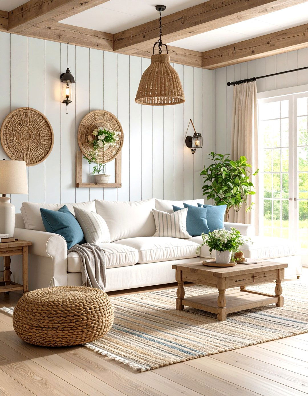 Modern Farmhouse Comfort - 24 White Couch Living Room Ideas