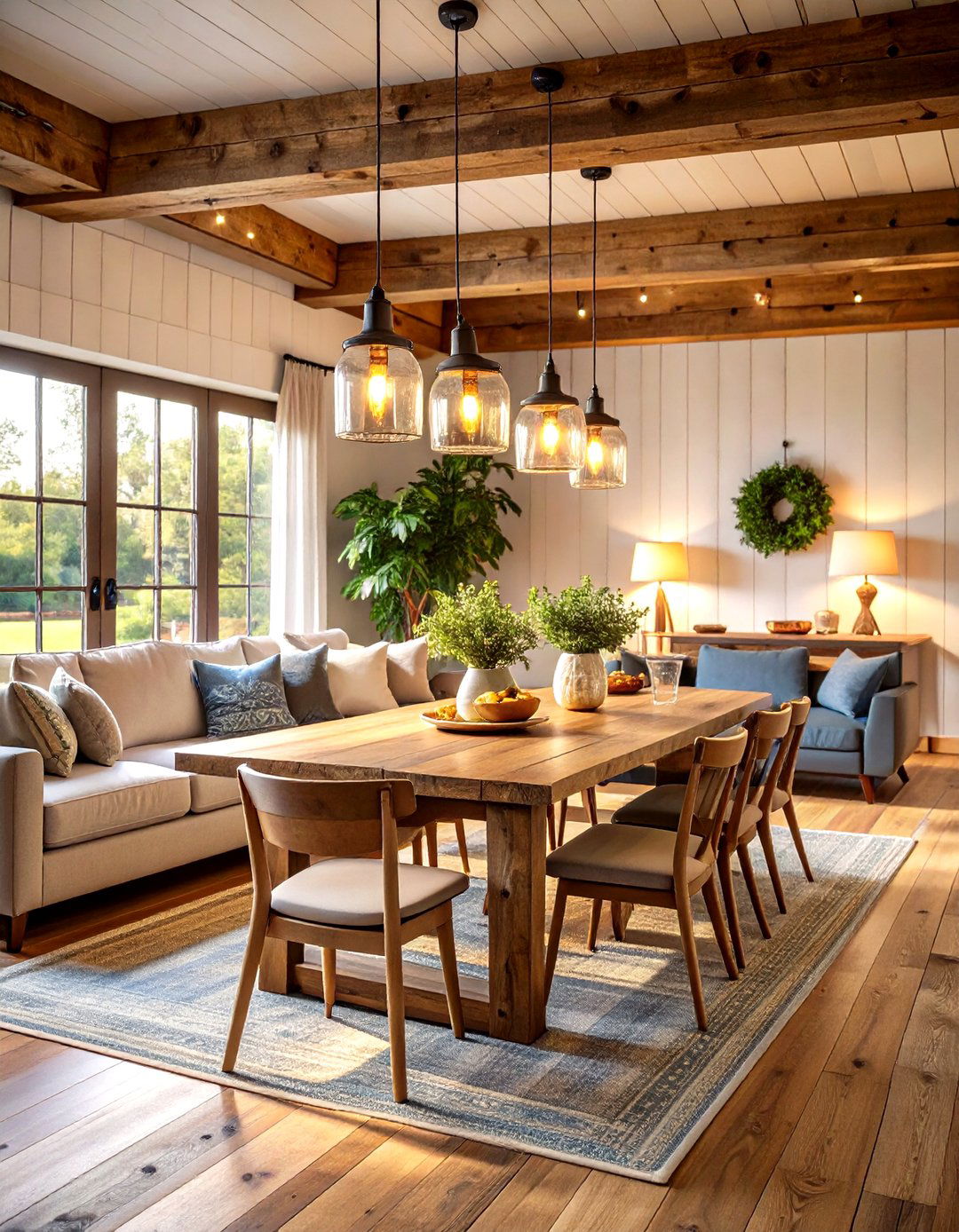 Modern Farmhouse Comfort Zone - 24 Living Room Dining Room Combos