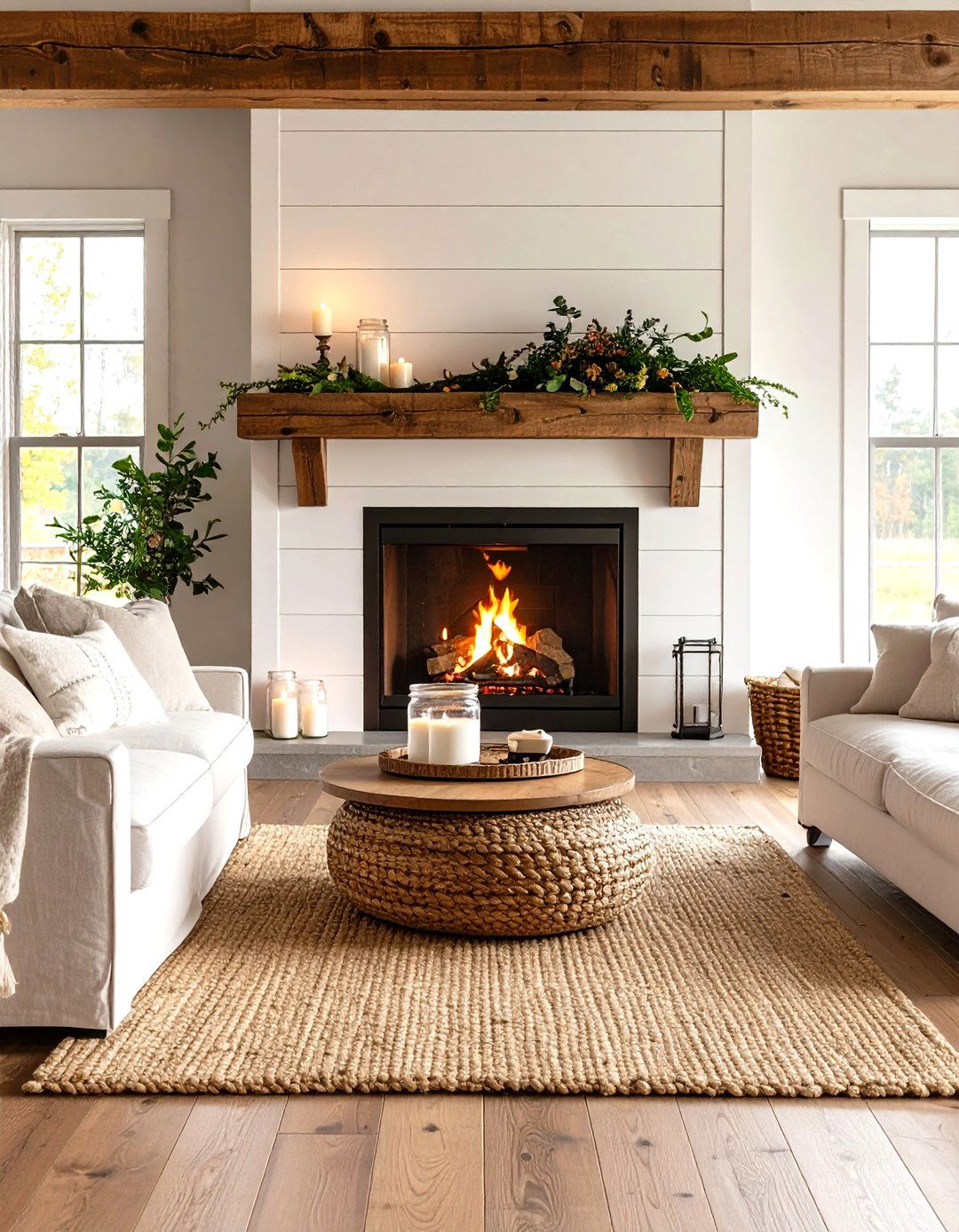 Modern Farmhouse Fireplace with Shiplap Accents - 24 Fireplace Decor Ideas