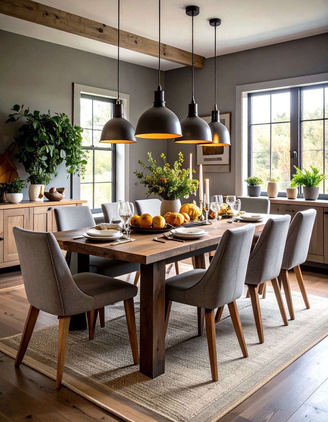 Modern Farmhouse Gray Elements - 24 Gray Dining Room Ideas