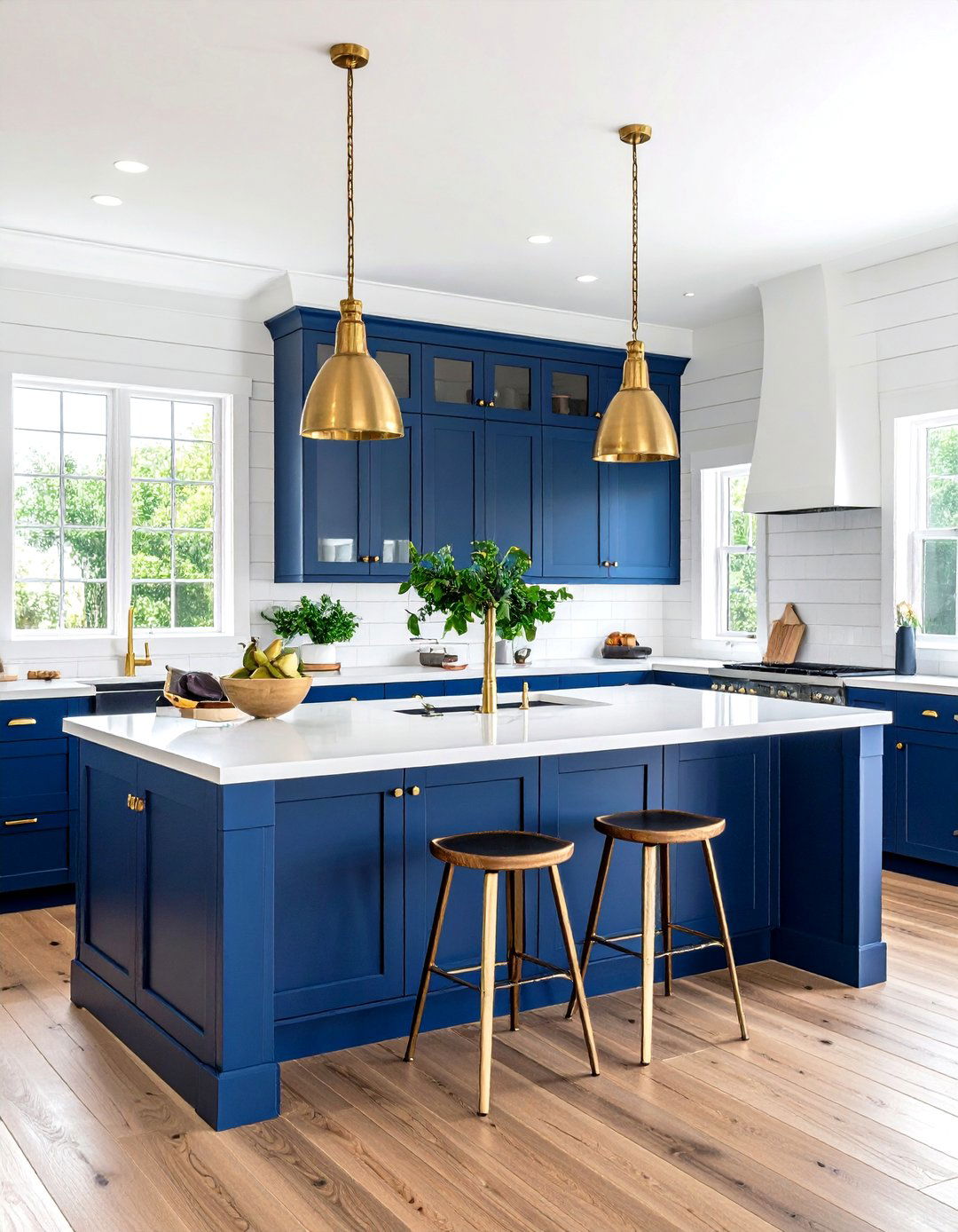 Modern Farmhouse Kitchenette with Shiplap and Brass - 24 Kitchenette Ideas
