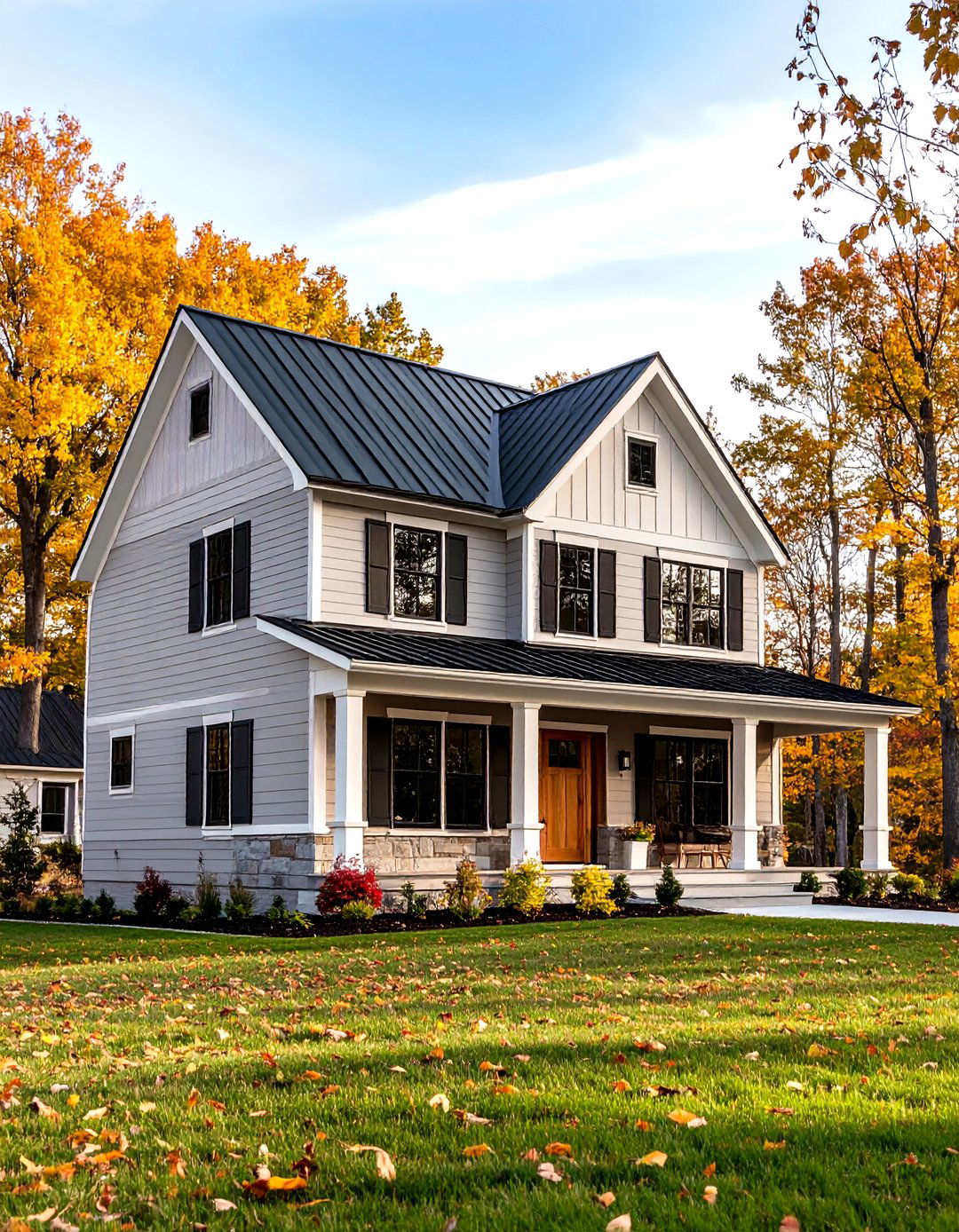 Modern Farmhouse Light Grey Siding - 24 Light Grey House With White Trim Design Ideas