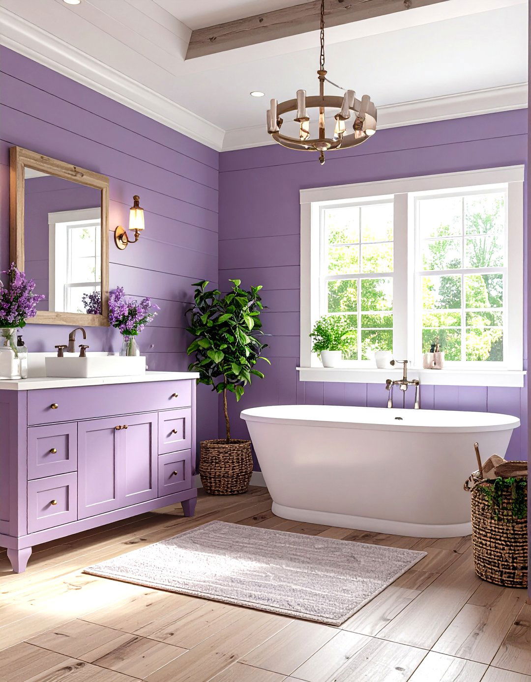 Modern Farmhouse Mauve - 24 Purple Bathroom Ideas
