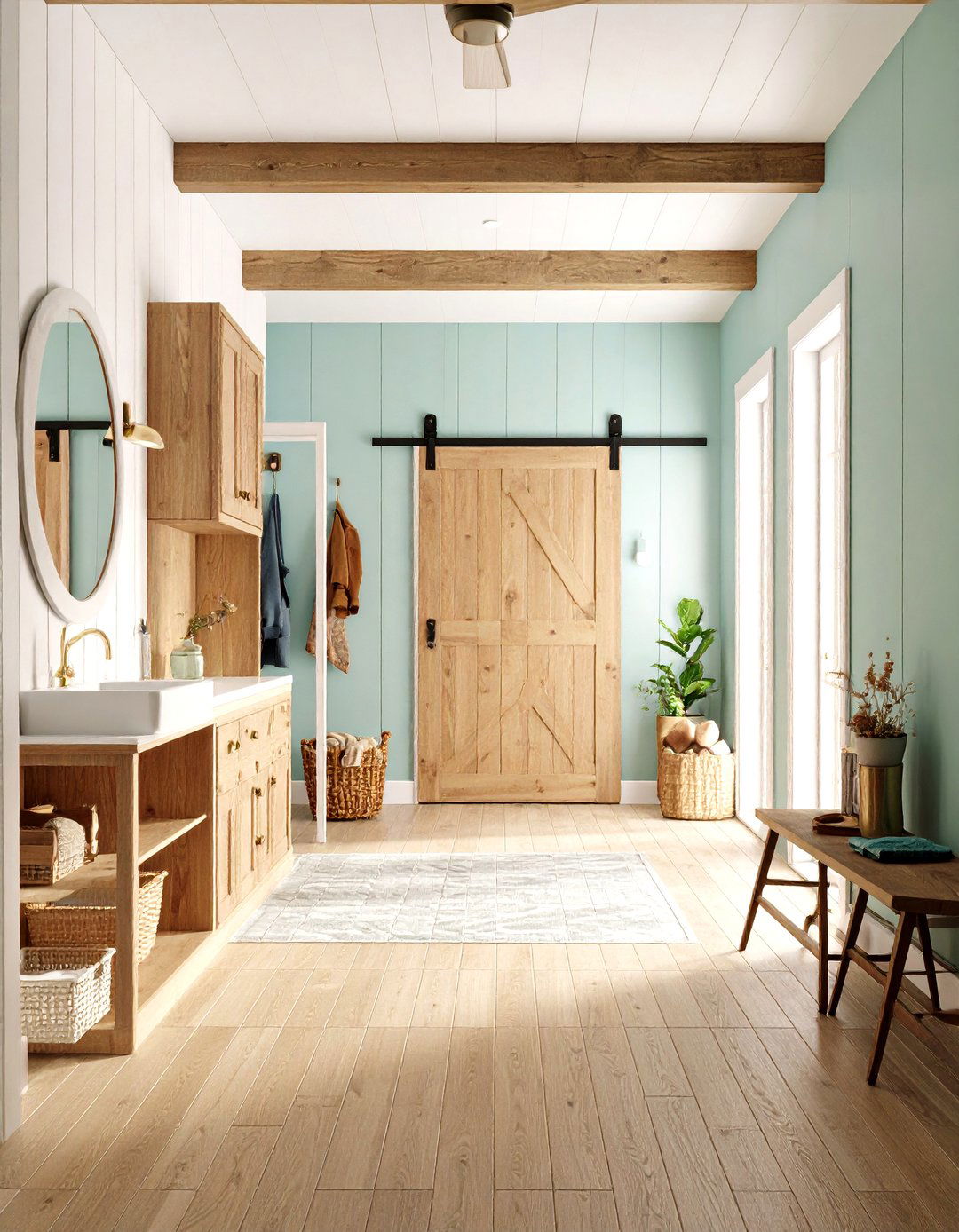 Modern Farmhouse Mudroom Retreat - 24 Dog Room Ideas