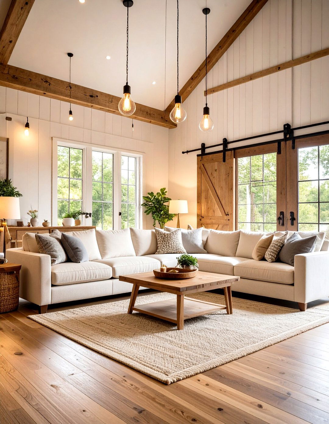 Modern Farmhouse Neutral Comfort Zone - 24 Mismatched Sofas in Living Room Ideas