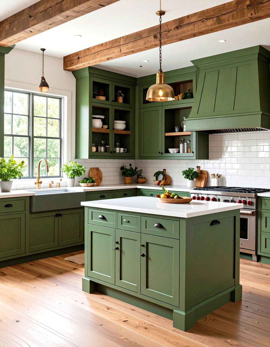 Modern Farmhouse Olive Green Kitchen - 24 Olive Green Kitchens