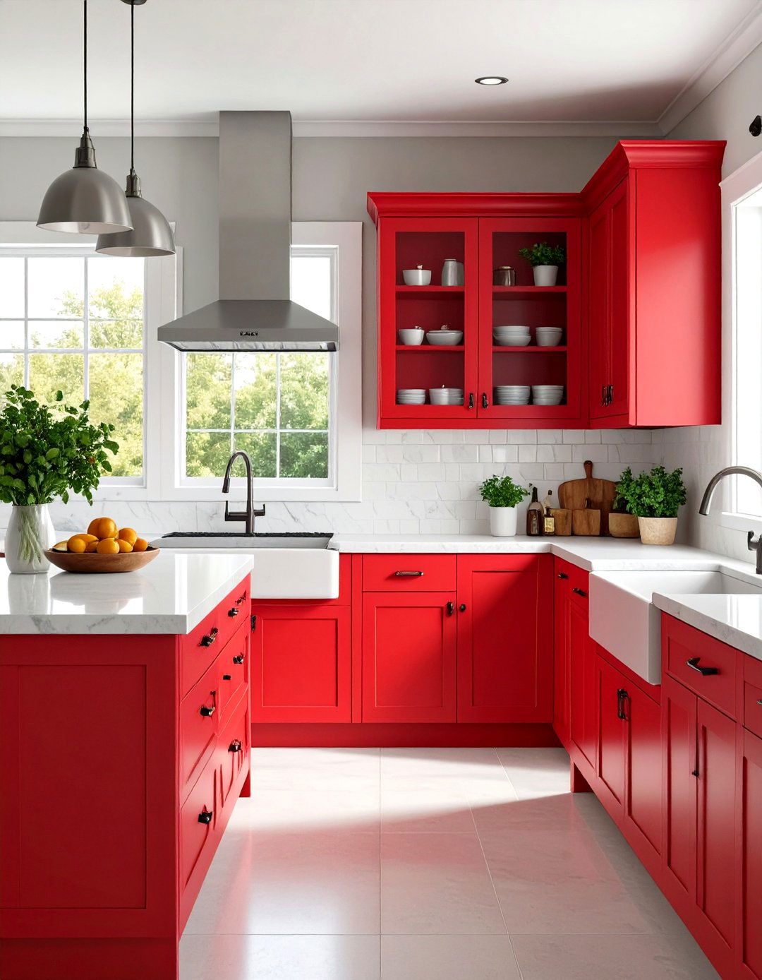 Modern Farmhouse Red Kitchen Fusion - 24 Red Kitchens