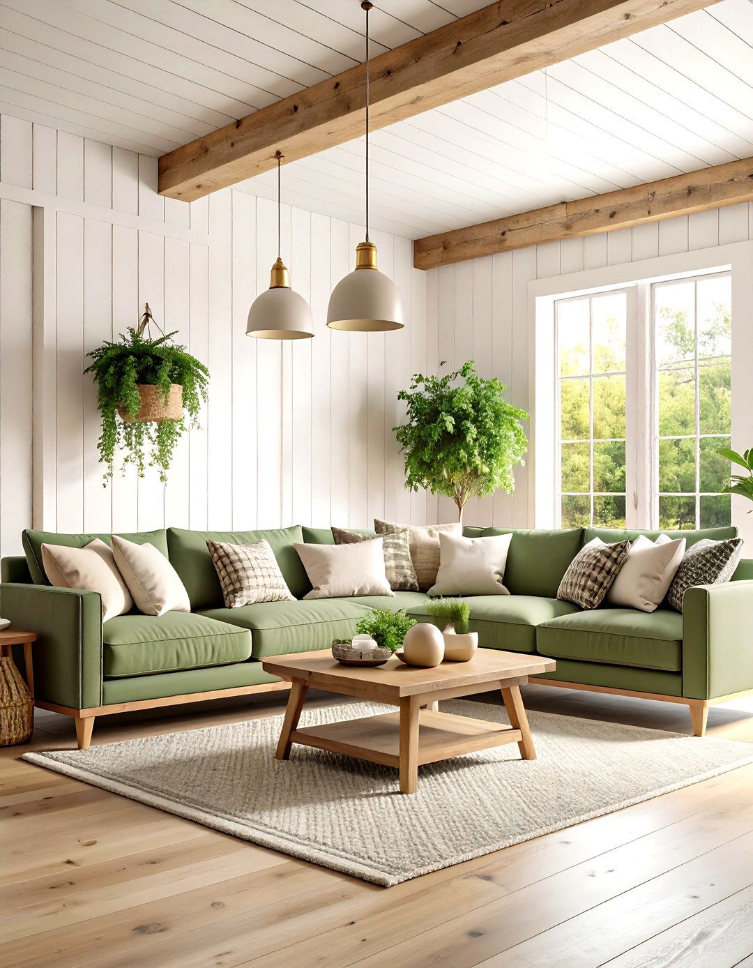 Modern Farmhouse Sage Green Couch Interior - 24 sage green couch living room ideas