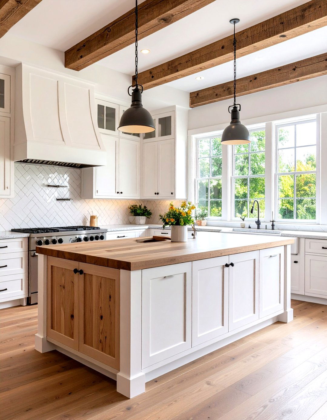 Modern Farmhouse Shaker Cabinet Kitchen - 24 Kitchen With White Appliances Ideas