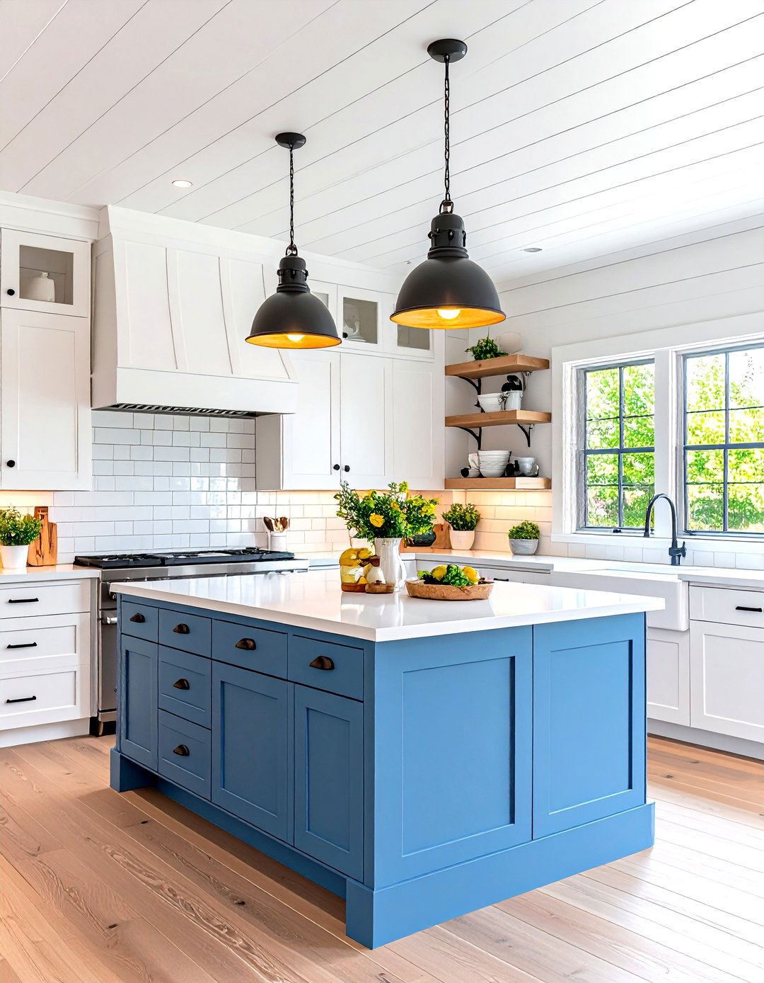 Modern Farmhouse Shiplap Kitchen Ceiling - 24 Wood Ceiling Kitchen Ideas