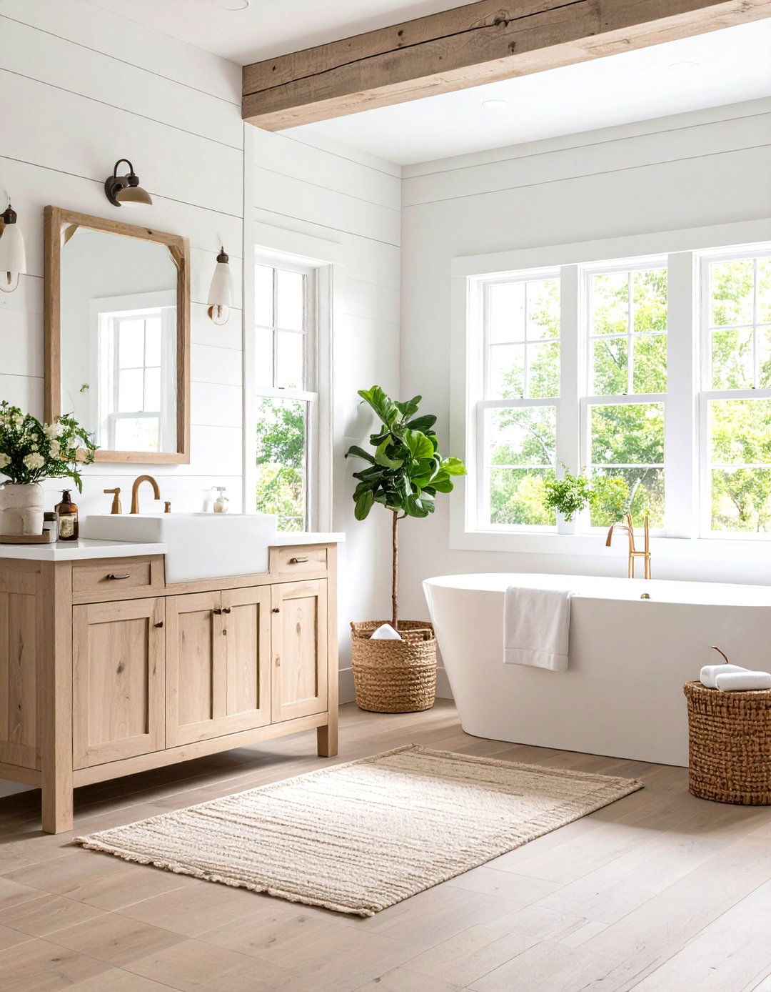 Modern Farmhouse Sophistication - 24 Beige and White Bathroom Ideas