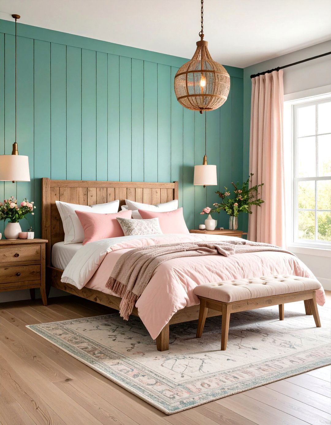 Modern Farmhouse Teal and Pink - 24 Teal and Pink Bedroom Ideas