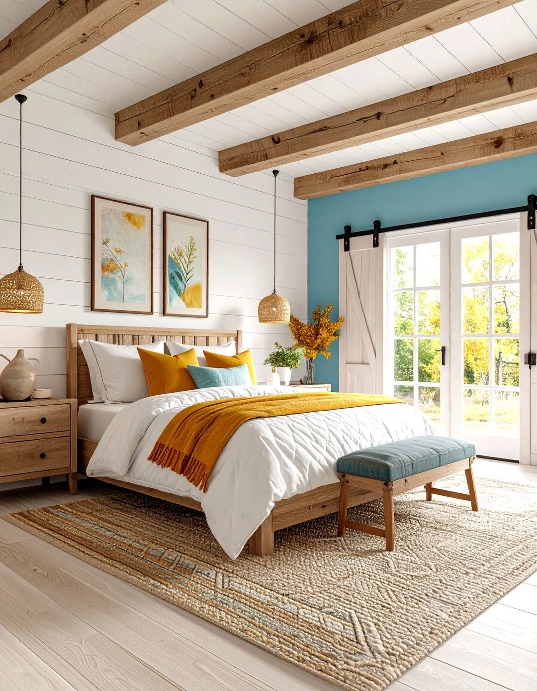 Modern Farmhouse White Bedroom - 24 White Bedroom Ideas