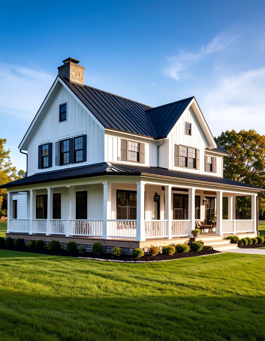 Modern Farmhouse White Exterior - 24 Houses With Black Windows
