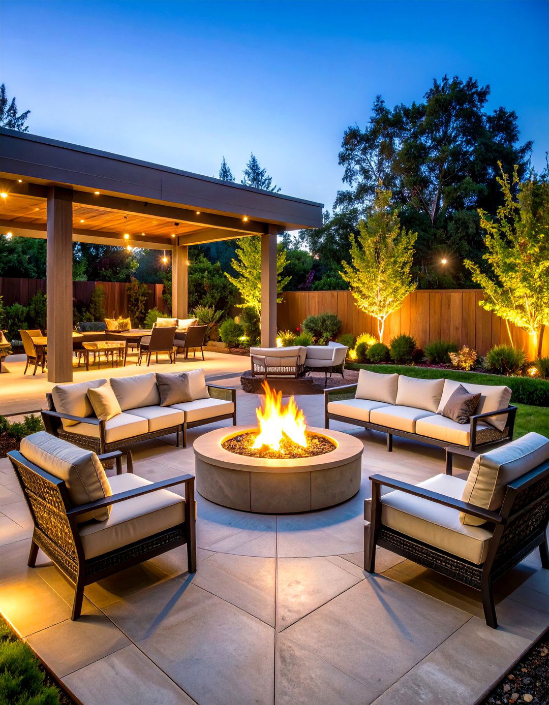 Modern Fire Feature Gathering Space - 24 Landscaping Ideas