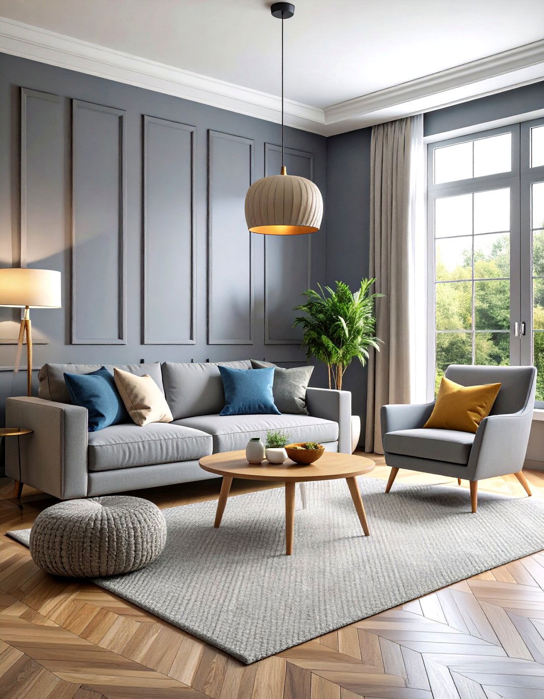 Modern Flat Panel Board and Batten - 24 Living Room Wainscoting Ideas