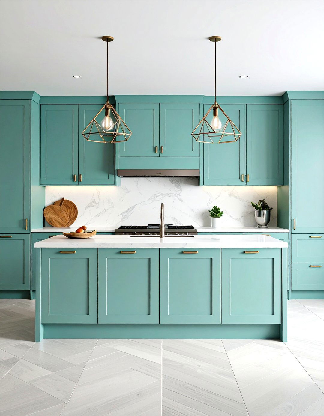 Modern Flat Panel Mint Kitchen - 24 Mint Green Kitchen Ideas
