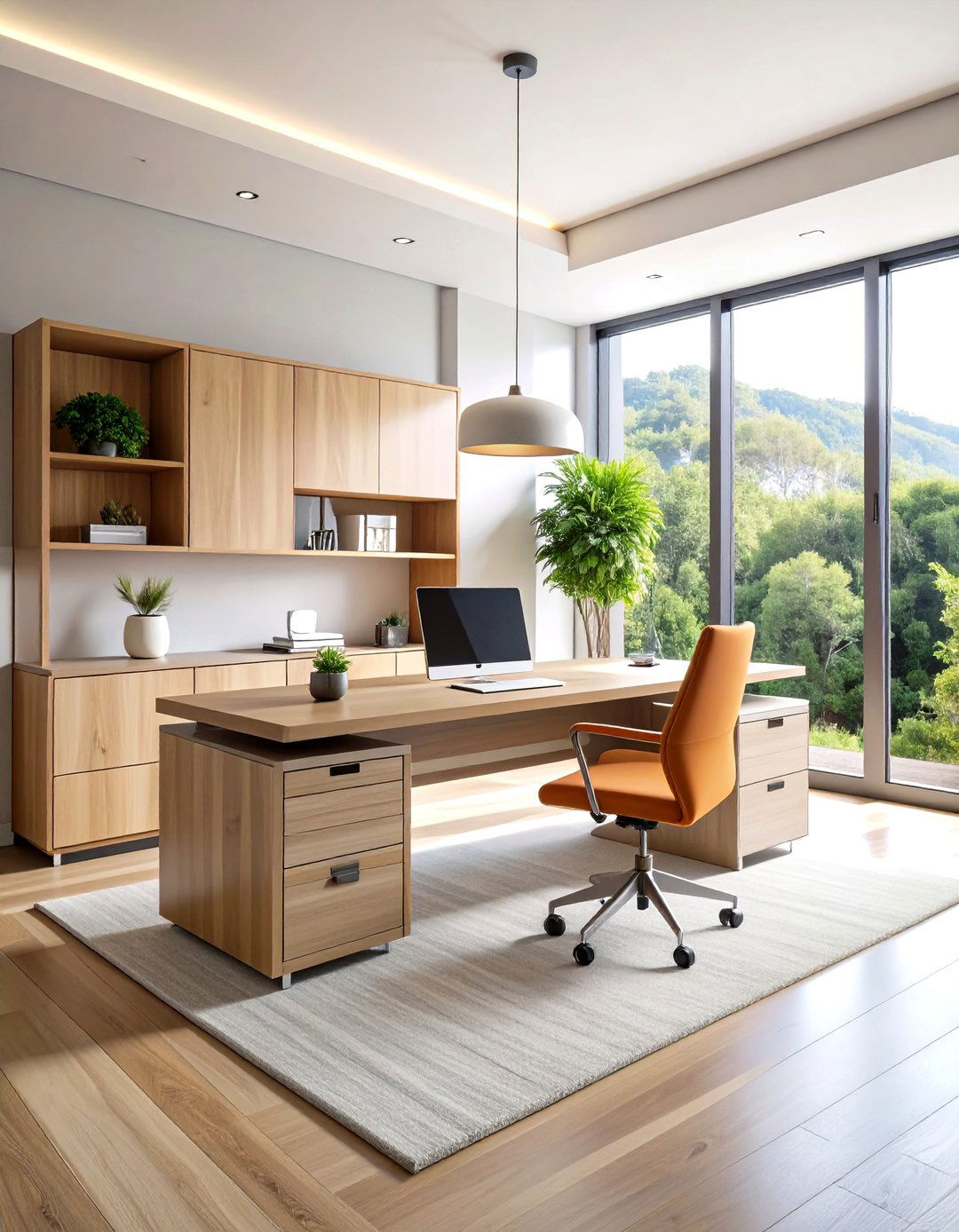 Modern Floating Desk with Drawers - 24 Floating Desk Ideas